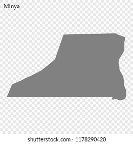 High Quality map of Minya is a governorate of Egypt