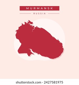 Mapa de alta calidad del óblast de Murmansk es una región de Rusia con fronteras de los distritos