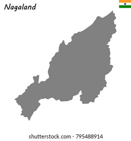 High Quality map of Nagaland is a state of India