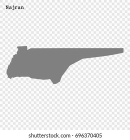 High quality map of Najran is a region of Saudi Arabia