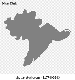 High Quality map of Nam Dinh is a province of Vietnam