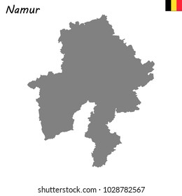 High Quality map of Namur is a province of Belgium