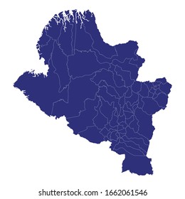 High Quality map of Narino is a Department of Colombia with borders of the Municipalities