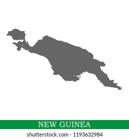 High quality map of New Guinea is the island of Indonesia and Papua New Guinea