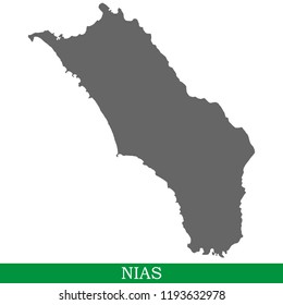 High quality map of Nias is the island of Indonesia