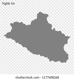 High Quality map of Nighe An is a province of Vietnam