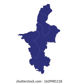 High Quality Map Of Ningxia Hui Autonomous Region Is A Province Of China, With Borders Of The Divisions