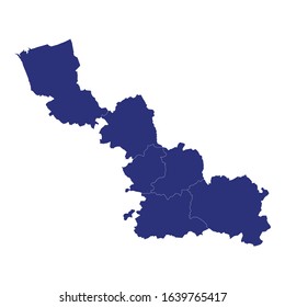 High Quality map of Nord is a department of France, with borders of the arrondissement