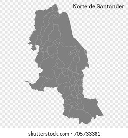 High Quality map of Norte de Santander is a Department of Colombia with borders of the Municipalities