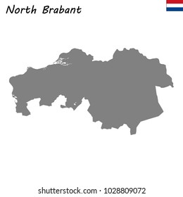 High Quality map of North Brabant is a province of Netherlands
