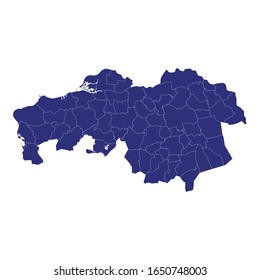 High Quality map of North Brabant is a province of Netherlands, with borders of the Municipalities