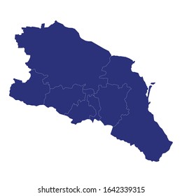 High Quality Map Of North Caucasian Federal District Of Russia With Borders Of The Regions