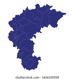 High Quality map of North Chungcheong province is a region of South Korea, with borders of the counties