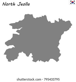 High Quality map of North Jeolla is a province of South Korea