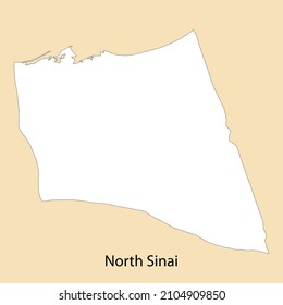 Hochwertige Karte von Nordsinai ist eine Region Ägyptens, mit Grenzen der Bezirke