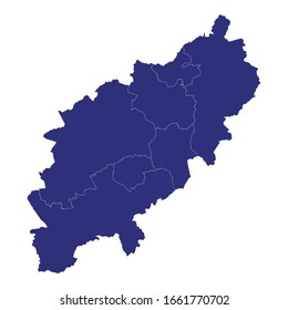 High Quality map of Northamptonshire is a ceremonial county of England, with borders of the counties