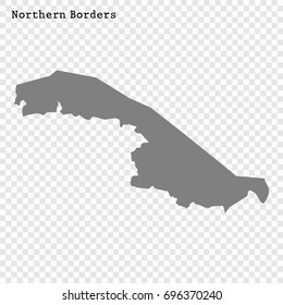 High quality map of Northern Borders is a region of Saudi Arabia