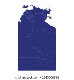 High Quality Map Of Northern Territory Is A State Of Australia, With Borders Of The Local Government Areas