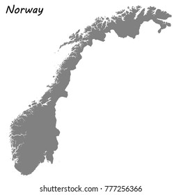 High quality map of Norway
