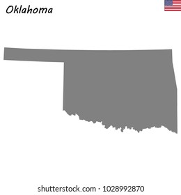 High Quality map of Oklahoma is a state of United States