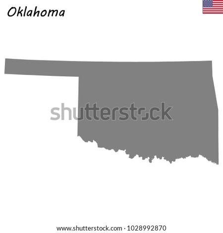 High Quality map of Oklahoma is a state of United States
