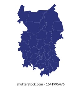 High Quality map of Omsk Oblast is a region of Russia with borders of the districts