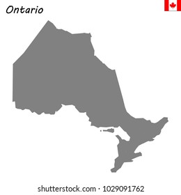 High Quality map of Ontario is a province of Canada