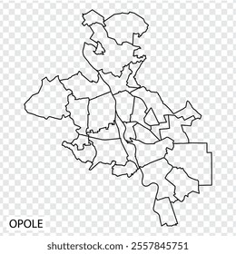 High Quality map of Opole is a city  The Poland, with borders of the regions. Map Opole of Opole Voivodeship your web site design, app, UI. EPS10.