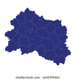 High Quality map of Oryol Oblast is a region of Russia with borders of the districts