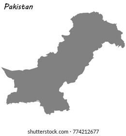 High quality map of Pakistan