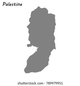 High quality map of Palestine