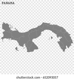 High quality map of Panama with borders of the regions or counties 