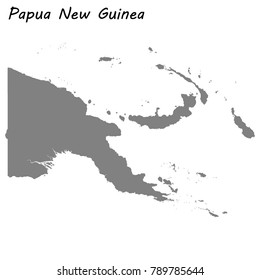 High quality map of Papua New Guinea
