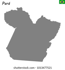 High Quality map of Para is a state of Brazil