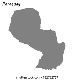 High quality map of Paraguay