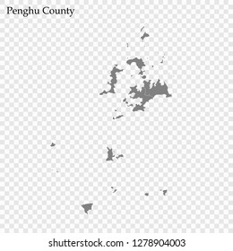 High Quality map of Penghu County is a municipality of Taiwan, with borders of the Local government areas