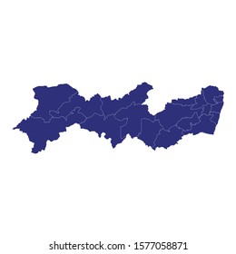 High Quality map of Pernambuco is a state of Brazil, with borders of the municipalities