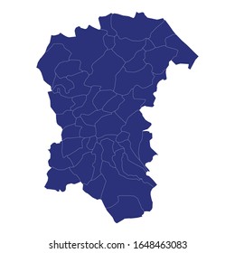 High Quality map of Pescara is a province of Italy, with borders of the municipalities
