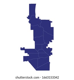 High Quality map of Phoenix is a city of United States of America with borders of the counties
