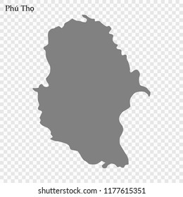 High Quality map of Phu Tho is a province of Vietnam