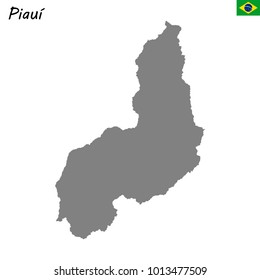 High Quality map of Piaui is a state of Brazil