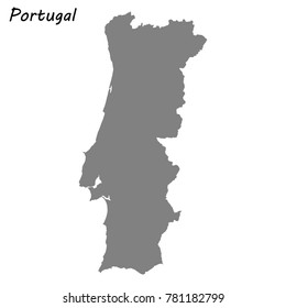 High quality map of Portugal