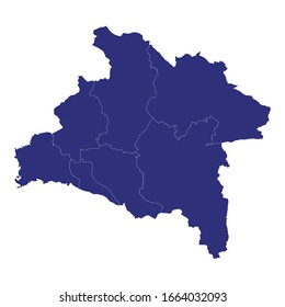 High Quality map of Prachinburi is a province of Thailand, with borders of the districts