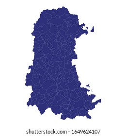 High Quality map of  is a province of Spain, with borders of the municipalities