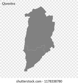 High Quality map of Quneitra is a governorate of Syria, with borders of the districts