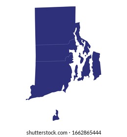 High Quality map of Rhode Island is a state of United States of America with borders of the counties