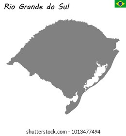 High Quality map of Rio Grande do Sul is a state of Brazil