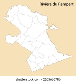 Mapa de alta calidad de Riviere du Rempart es una región de Mauricio, con fronteras de distritos