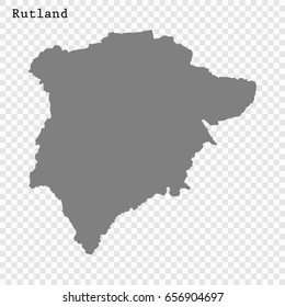 High Quality map of Rutland is a ceremonial county of England, with borders of the counties