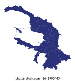 High Quality map of Saint Petersburg is a region of Russia with borders of the districts